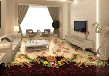 3D Tapetai Freskomis Modelis marmuro 3D grindys neslidžios sutirštės Miegamąjį kambarį, Vonios kambarys lipni Tapetai