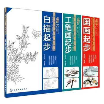 3pcs/set Kinijos Dažymas Dažymo Knyga Pradėti Mokinių ,Mokymosi Tradicinę Kinų Tapybą ,Kinijos Spalvinimo ir Piešimo Knyga
