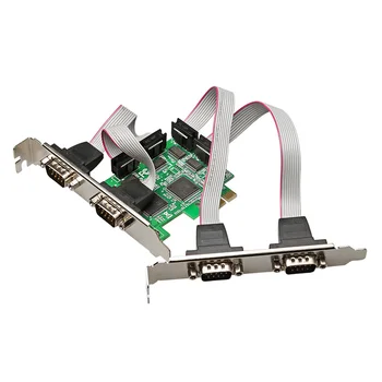 4-Port rs-232 Serial DB9 Uosto PCIe PCI Express Adapter Kortelių 4-port rs-232 Nuoseklusis TX382 chipest