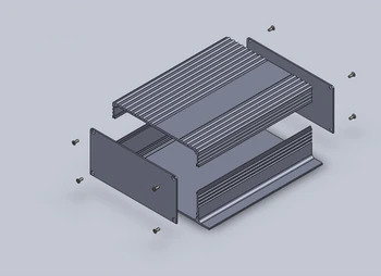 4 vnt./daug elektroninių prietaisų aliuminio korpusas forcustom aliuminio ekstruzijos 55(H)x147(W)x155(L) mm