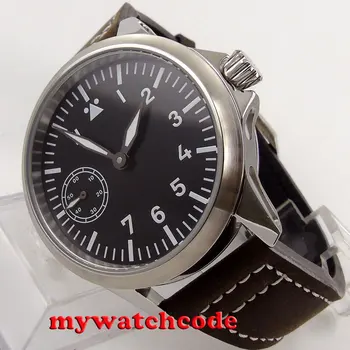 45mm corgeut black dial šviesos ženklai safyro stiklas 6497 vertus likvidavimo mens watch C90