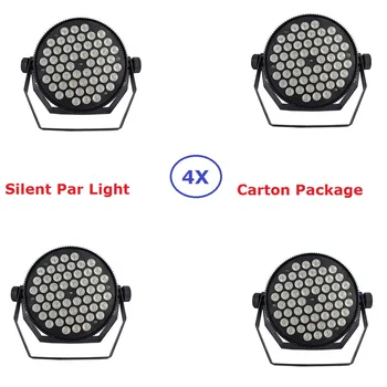 4Pcs/Daug 54X3W RGB 3 Spalvų Silent Par Šviesos Aukštos Kokybės vidaus LED Par Skardinės DMX Etapą Par Žibintai 7 DMX Kanalų Jokio Triukšmo