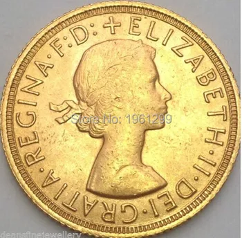 50pcs/daug 1963 m. Karalienė Elžbieta II Jungtinės Karalystės auksu Visišką Suverenius QEII Metų suvenyrų monetos