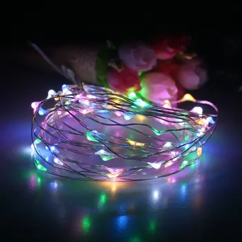 50pcs*LED string žibintai 33ft žvaigždžių šviesos spalvos Led sidabro Viela led string light su 100 atskirai LED žibintai, lempos