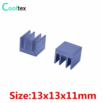 (50pcs/lot) 13x13x11mm Aliuminio heatsink karštojo Išspaudimo (ekstruzijos) radiatorių IC chip RAM radiatorius aušinimo