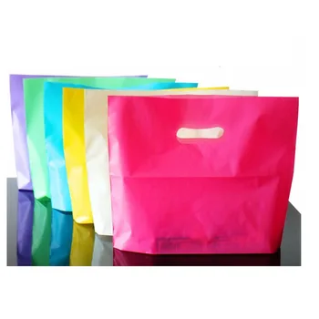 50pcs Mėlyna Rožinė Plastiko dovanų maišelis su rankena,Rankena plastikinis pirkinių maišelis,vestuvės dovanų pirkinių krepšys su rankena