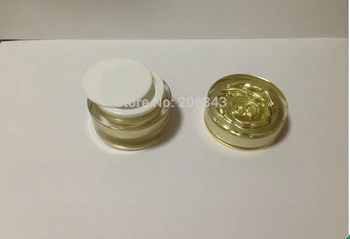 5G Aukso kremas butelis,kosmetikos konteinerių,,grietinėlės indelį su gėlių dangčio Kosmetikos Indelį,Kosmetikos Pakuotės