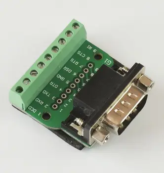 5vnt/daug DB9 Male 9 Pin Uosto Signalus Breakout Valdybos varžtinius gnybtus adapterio plokštė