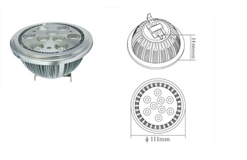 9w G53 Bridgelux led spot lemputės, lempos grotelės apšvietimo DC12v AR111 led rizikos šviesos baltos spalvos 1000lm 10vnt/daug skatinimas