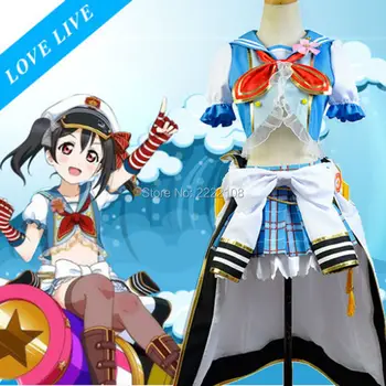Anime love live cosplay kostiumų LoveLive Sailor Nico Yazawa karinio jūrų Laivyno Vienodas Mergaičių Jūrų Anime Helovyno Cosplay Kostiumai, Moterims
