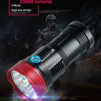 Anjoet 23000 liumenų galingas žibintuvėlis Karalius 11T6 LED atsparus Vandeniui žibintuvėlis, 11x XML T6 LED Lauko šviesos Stovykla Medžioklės 18650