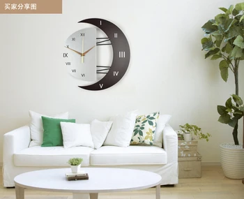 Asmeninį mėnulis sieninis laikrodis mados trumpa šiuolaikinių silent kvarco Viduržemio jūros regiono stiliaus Miegamojo kambarį kūrybos dekoratyvinis