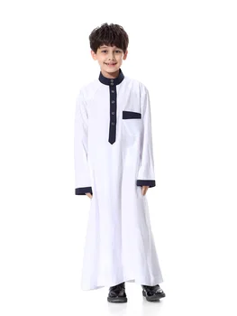 Aukštos kokybės Islamo Musulmonų Drabužiai Vaikams Arabija Jubba Thobe plius dydis dubajus berniuko Kaftan Abaja drabužių, 4 spalvos