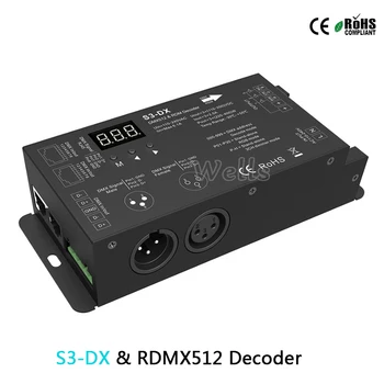 Aukštos Įtampos Led DMX512 Dekoderis AC110-240V RGB DMX 512 Dekoderis 3CH*2A led valdiklis&R9 27 klavišą SPI nuotolinio