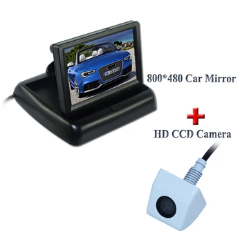Automobilių Parkavimo Pagalbos Sistema, Naktinio Matymo, Automobilio Galinio vaizdo Kamera Su 4.3 colių Spalvotas LED Automobilių Veidrodėliai Stebėti