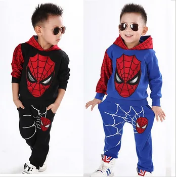 Baby girl clothes kids Two sets The new boy spider man sweater two piece