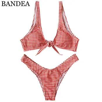 BANDEA Pledas Bikini Komplektas Seksualus maudymosi kostiumėlis Moterims 2018 Kamšalu Biquinis Brazilijos Bikini Moterų Maudymosi Kostiumą, Priekiniai Kaklaraištis maudymosi Kostiumėliai Moterims