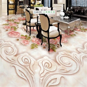 Beibehang 3d tapetai, grindų Rutuliukai Rose Pasirinktinius Nuotraukų lipnios 3D PVC grindų vandeniui grindų Namų Puošybai