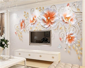Beibehang Aukštosios mados papel de parede tapetai iškilumo trimatis modernus minimalistinio gėlės turtingas dekoratyvinis dažymas