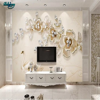 Beibehang Didelis custom 3d 3d prabanga Europos swan papuošalai gėlių TV foną kambarį miegamųjų namo apdaila
