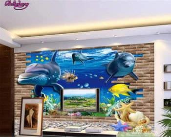 Beibehang papel de parede 3d mados pasaulyje povandeninių delfinų TV foną, sienos tapetai, sienų ir 3 d 3d tapetai tėtis peint