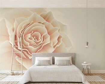 Beibehang papel de parede 3d tapetai, freskos įspaustais rožių gėlių modernių namų kambarį, TV foną, sienos 3d tapetai
