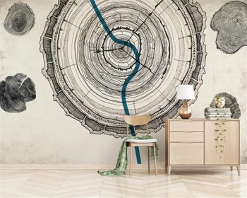 Beibehang papel de parede Europos stiliaus Medienos galvos tekstūros freskos paprasta šiuolaikinio gyvenimo kambario naktiniai fono sienos 3d tapetai