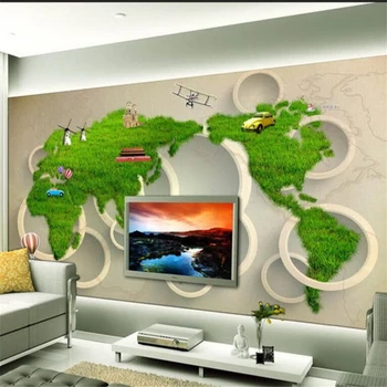Beibehang tėtis peint tapetų sienos, 3 d Pasirinktinį fono paveikslėlį 3D sienų freskomis pasaulio žemėlapyje, TV foną, sienos foto tapetai
