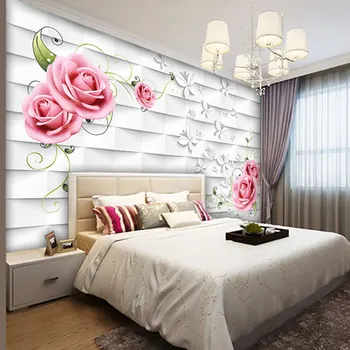 Beibehang Užsakymą 3D didelės trimatis modernus minimalistinio rožių žiedų temą freska gyvenamasis kambarys su sofa-lova, TV foną