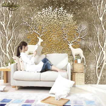 Beibehang užsakymą papel de parede 3D Briedžių miško freskos sienos popieriaus, TV foną, 3d grindys, foto tapetai, sienų susisiekti popieriaus