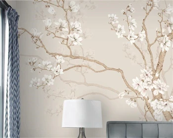 Beibehang Užsakymą paprasto Magnolija Kinijos ranka-dažytos gėlės ir paukščiai fono Europos stilius, dekoratyvinis painting3d tapetai