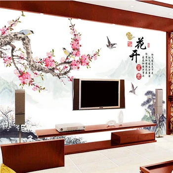 Beihang Užsakymą Foto Tapetai Gėlės turtingas slyvų Kinijos TELEVIZIJA fone de papel parede para quarto tėtis peint tapety