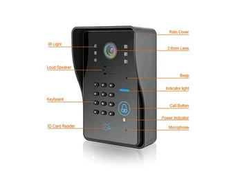Belaidžio Wifi IP Skaitmeninio Vaizdo doorbell Duris Telefono Ryšio RFID Kodą Klaviatūrą Nuotolinio Valdymo Vandeniui Naktinio Matymo Doorphone