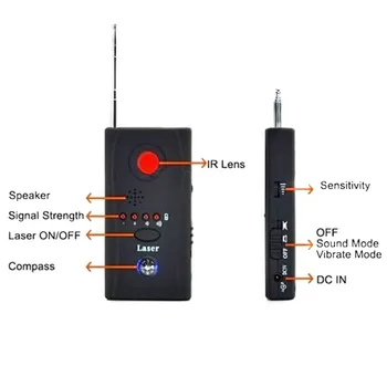 Belaidžiu Radijo Bangų Signalo RF vaizdo Kameros GSM Prietaiso Garso Klaidą Finder GPS Signalo Lazerio Lęšio RF Tracker Stabdžių Šnipas Detektorius GDeals