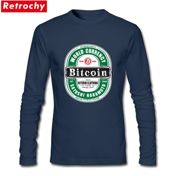 Bitcoin Tees Marškinėliai Mados Long Sleeve T Shirts, O Kaklo Parduoti Prekės Ženklo Drabužių, Negabaritinių Draugu