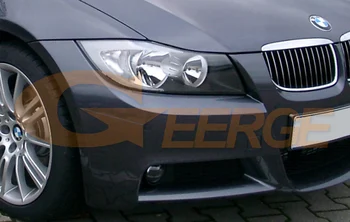 BMW 3 Serijos E90 E91 sedanas turistinis 2005-2008 Halogeninės Puikiai Itin šviesus C-Formos Stiliaus CCFL Angel Eyes komplektas