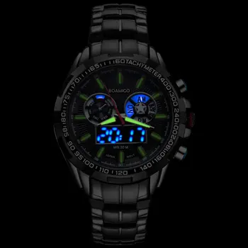 BOAMIGO Prekės Vyrų Sporto Laikrodžiai Atsitiktinis Kvarciniai Laikrodžiai Prabanga Karinės LED Skaitmeniniai Laikrodžiai Plieno, atsparus Vandeniui Laikrodžiai Reloj