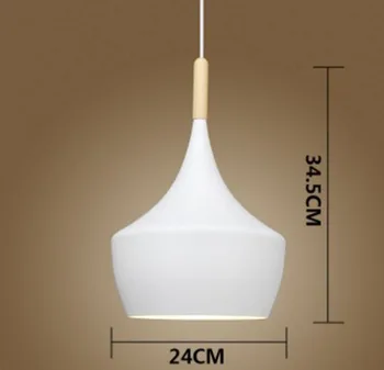 Britų Dizaino Juoda Balta Vario atspalvį Įveikti Aukščio riebalų platus pakabukas lempa, lemputė E27 Restoranų gyvenamojo Kambario, Miegamojo, Viešbučio, Dekoras