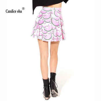 CANDICE ELSA moteris, sijonai, skaitmeninis spausdinimas didmeninė rožinė arbūzas krūtinė elastinga juosmens sijonas Skt1008