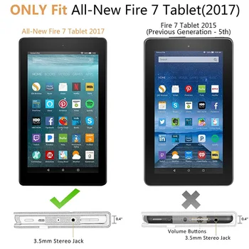 CucKooDo 200Pcs/daug Ultra Plonas Lengvas Tri-fold Stovėti Padengti Visas Naujas Amazon Kindle Fire 7 