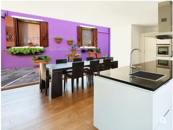 Custom violetinė tapetai,Violetinė Burano Salą Namas, Venecija,3D gamtos freskos už kambarį miegamojo sienos tapetai, restoranai