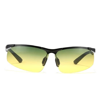 Dieną naktį vizija poliarizuoti akiniai nuo saulės anti-glare naktinio vairavimo akinius Lietaus ir rūko dienų puošia vyrų poliarizuoti Saulės akiniai