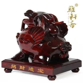 Dongyang medžio drožybos amatų raudonmedžio Zhai Galerija Zhaocai drąsus Namų Dekoravimo feng shui puošyba pasisekė gyvūnų ornamentais