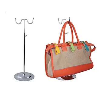 Double side rankinėje display rack apkalos aukštos klasės parduotuvėse rankinėje stendas maišelį kabliukai kaustytomis geležies rėmo maišelį turėtojas