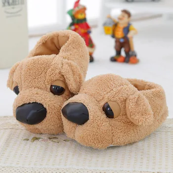 Drop Laivyba Gražus Didelis galvos šuo šiltas Žiemą, Rudenį Mėgėjams Namų Šlepetės animacinių filmų Patalpų Batų medvilnės-paminkštintas batų mėgėjams dizainas