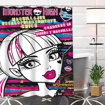 Eco-friendly Užsakymą Unikalią monster high Audinio Moderni Dušo Užuolaidos vonios kambarys Su Kabliukais sau H0220-46