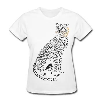 Egzotinių Gyvūnų Big Baby Cheetah moteriški Marškinėliai T Marškinėliai Moterims Topai Tee Balta Stilius Juokingas Medvilnės Atsitiktinis Marškinėliai, Femme