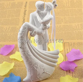 Elegantiška balta vestuvių tortas toppers bučiavosi nuotaka ir jaunikis vestuvių tortas topper figūrėlės vestuvių dekoracijos prekes