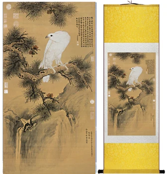 Erelis dažymo, Namų Biuro Apdailos Kinijos pažymėkite tapybos erelis ant Pušies medžio dažymas erelis nuotrauką