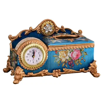 Europos Kūrybos Laikrodis Audinių Lauke Derliaus Daugiafunkcinis Servetėlių Dėžutė Kambarį Kavos staliukas Nuotolinio Saugojimo Dėžutė Apdaila
